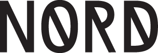 The word "NORD" is written in bold, stylized black capital letters. The letter "O" is replaced with a circle containing a diagonal line, and the letter "R" has a unique angular design.